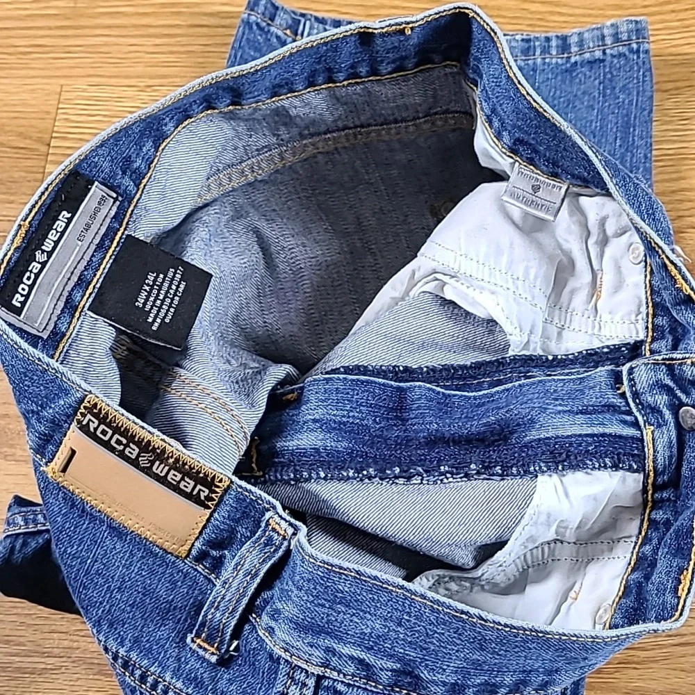 ROCAWEAR Y2K VINTAGE 1999 MEN'S WIDE LEG STRAIGHT 34x30 LIKE NEW  FEEL JEAN